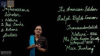 The American Scholar by Ralph Waldo Emerson- a short summary I Dr. Aleena Manoharan  Dept of English