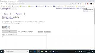 Recursion-1 (factorial) Java Tutorial || Codingbat.com