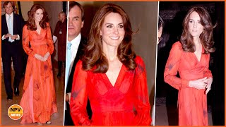 Kate Middleton Gorgeous In Stunning Red Poppy Dress From Beulah London At Reception In Bhutan