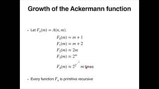 Math 557 – The Ackermann function