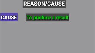 difference between cause and reason