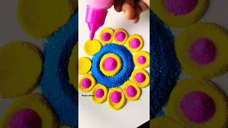 Simple Rangoli | Easy Rangoli Tips and Tricks | Satisfying Rangoli | ASMR#rangoli #art #shorts #asmr