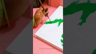 Leaf impression painting | monster leaf painting | #shorts #leafpainting #satisfying