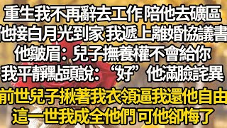 【完结】重生我不再辭去工作 陪他去礦區，他接白月光到家 我遞上離婚協議書，他皺眉：兒子撫養權不會給你，我平靜點頭說：“好” 他滿臉詫異，前世兒子揪著我衣領逼我還他自由，這一世我成全他們 可他卻悔了