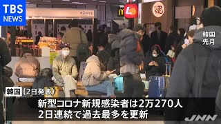 韓国 コロナ感染拡大続く 感染者初の２万人超