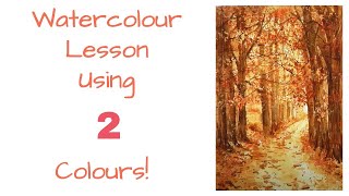 Watercolour Landscape Trees Tutorial For Beginners // Using Just 2 Colours!