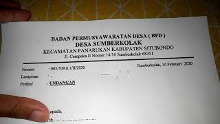 Contoh surat undangan musyawarah desa