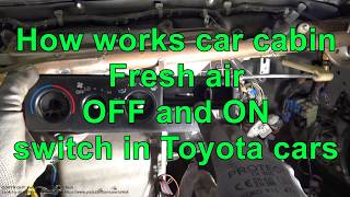 How works car cabin Fresh air OFF and ON switch in Toyota cars