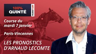 Pronostics Quinté PMU - 100% Quinté du Mardi 7 janvier à Paris-Vincennes