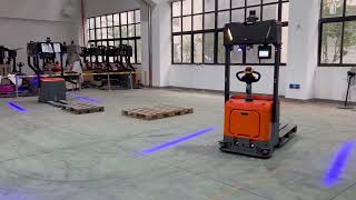 How do  the autonomous forklifts work together.#robot #qualityforklifts #automation #machine