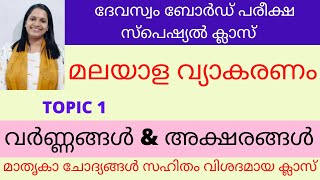 മലയാളം വ്യാകരണം/CLASS I/വർണ്ണങ്ങൾ \u0026 അക്ഷരങ്ങൾ/MALAYALAM GRAMMAR FOR KERALA PSC/മാതൃകാചോദ്യങ്ങൾ സഹിതം