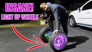 HUGE LED LIGHT UP WHEELS - WORLDS LARGEST HOVERBOARD VS Megawheels Hoverboard TW01