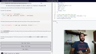 Using Destructuring to Pass an Object as a Function's Parameters (JavaScript)