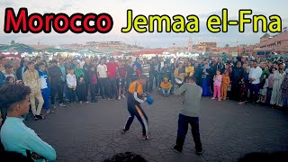 Jemaa el-Fna Square.. Marrakech Morocco sunset | Walk around