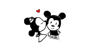 Cute drawing of Mickey and Minnie Mouse. Mickey Mouse Minnie Mouse draw