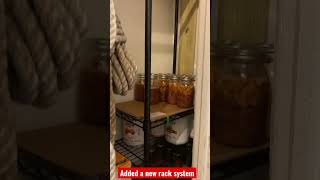 Reinforce the top shelf & put in a new shelf system to store more food in home.