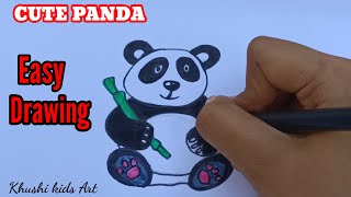 How to draw a cute panda | Easy Panda drawing | Drawing panda for kids