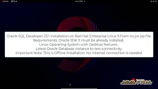 Oracle SQL Developer 23 Installation on RHEL 9 and connect Oracle Database 23c FREE
