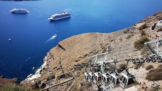 Santorini cable car, Thira, Santorini, Cyclades, Greece, Europe