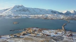 Sandsøy sett fra luften en vinterdag (Harstad) - dronevideo - 2018.02.17 - 4k