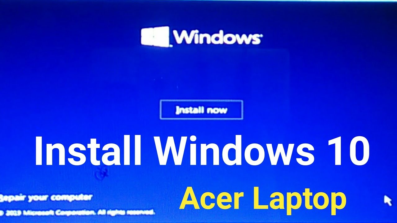 How To Install Windows 10 Acer Laptop In Bangla | A-Z Windows 10 Setup ...