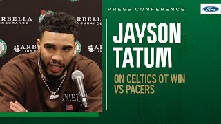 PRESS CONFERENCE: Jayson Tatum on overtime win vs Indiana Pacers