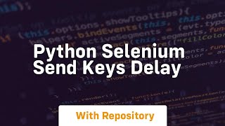python selenium send keys delay