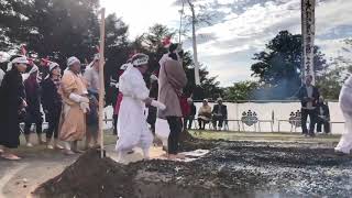 ２０１９年１０月　金華山黄金山神社にて6年に1度の行事の火渡りを体験