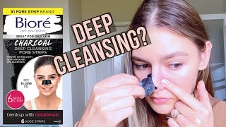 I Tried The Biore Charcoal Deep Cleansing Pore Strips| Blackhead Removal