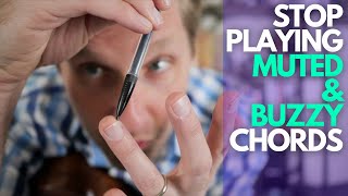 Stop Playing Muted & Buzzy Guitar Chords - Tiny Tuesday Tips with sTuart!