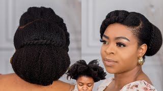 Quick \u0026 easy Elegant Natural hairstyle in less than 5 mins | Twisted updo on 4c/4b hair