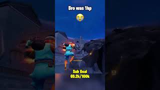 Bro was 1hp 💀😭 #fortnite #fortniteshorts