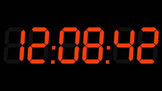 12h Hour Clock Digital 12-24 Orange 4K ( afternoon + evening )