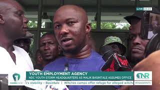 NDC Youth Celebrate as Malik Basintale Takes Charge at YEA Headquarters!