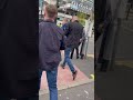 leeds fans in manchester city centre at man utd away