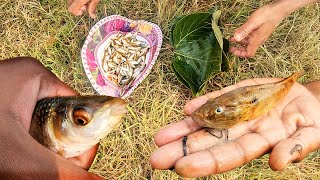 Village Mud Fishing and Outdoor Cooking using Leaves! Jharkhand Vlog