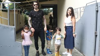 Sunny Leone With Family Snapped At Earth Cafe In Bandra
