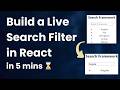 Build a Search Filter in React in 5 minutes! (Beginner Friendly) 🔍 #reactjs #frontendinterview