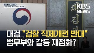 대검, 검찰 직제 개편안에 공식 반대…“정치적 중립성 훼손” / KBS 2021.06.08.