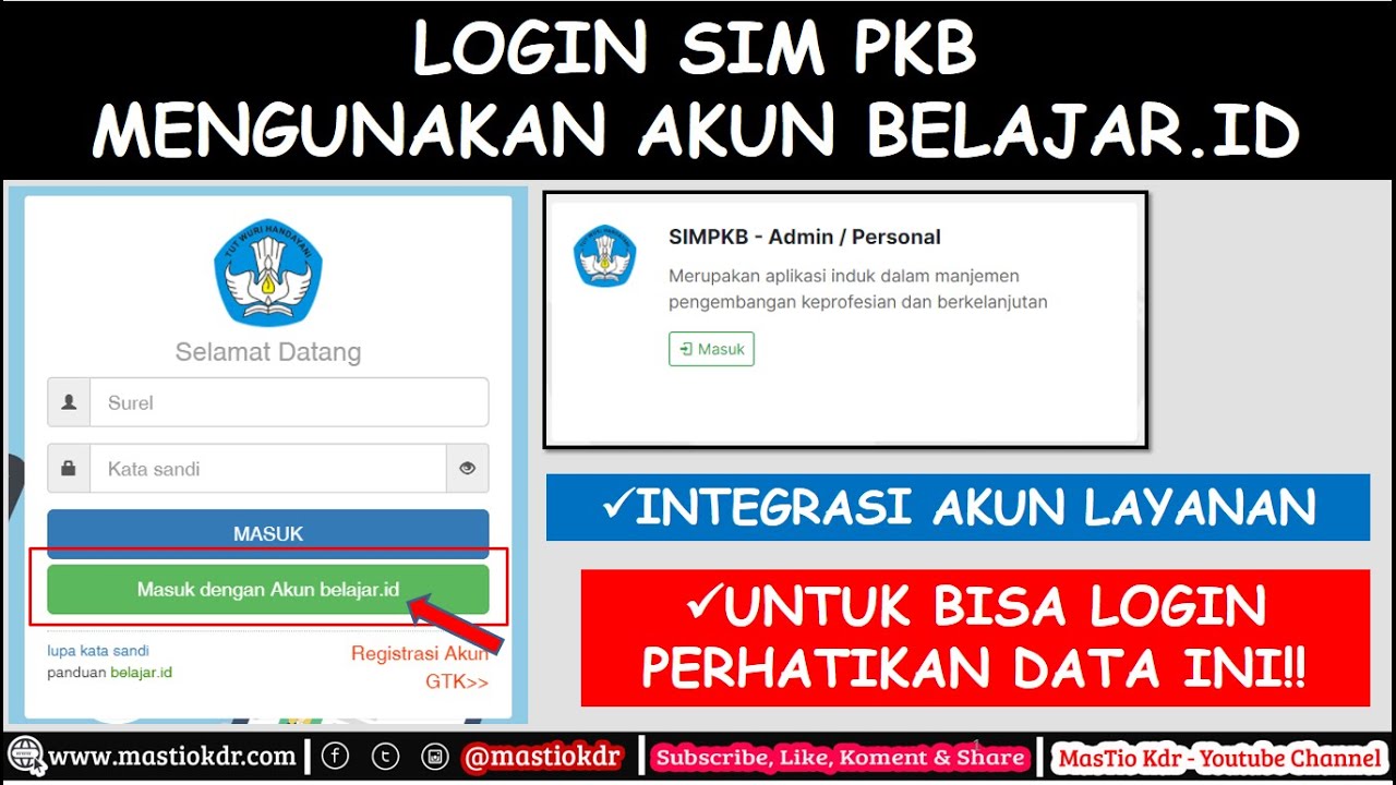 Cara Menautkan Login Akun Belajar.id Dengan SIM PKB Tahun 2022 - YouTube