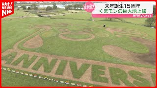 【くまモン】来年で誕生15周年！横63メートル恒例の巨大地上絵ことしも登場