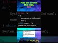 Find the Error in This Java Program | Debugging Tutorial  #programminglanguage #coding