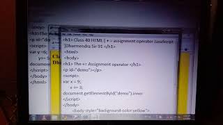 class 40 html += assignment operator Java script