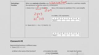 3 - Int 2 - Notes (Function Notation) PART 2