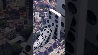 The largest Domino simulation on real footage | Domino Effect [V3] #shorts