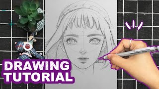 How to draw Semi Realistic Face for beginners | Collection of Drawing Tutorials | Huta Chan