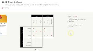 Basic 1 Logic Grid Puzzle