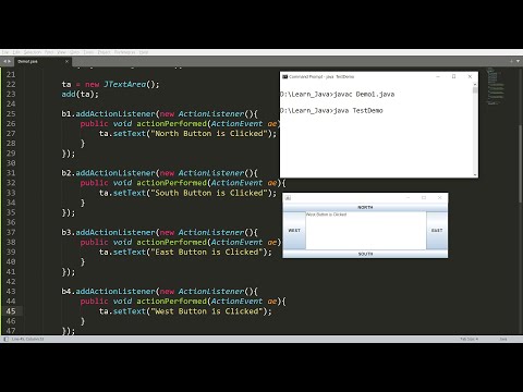 Java Gui Borderlayout And Flowlayout With Event Handling And Java