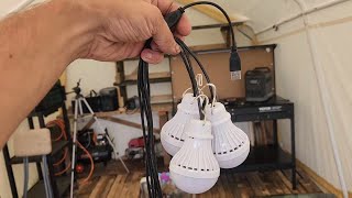 USB LED Camping Lightbulb Shed Lighting Test Part 1