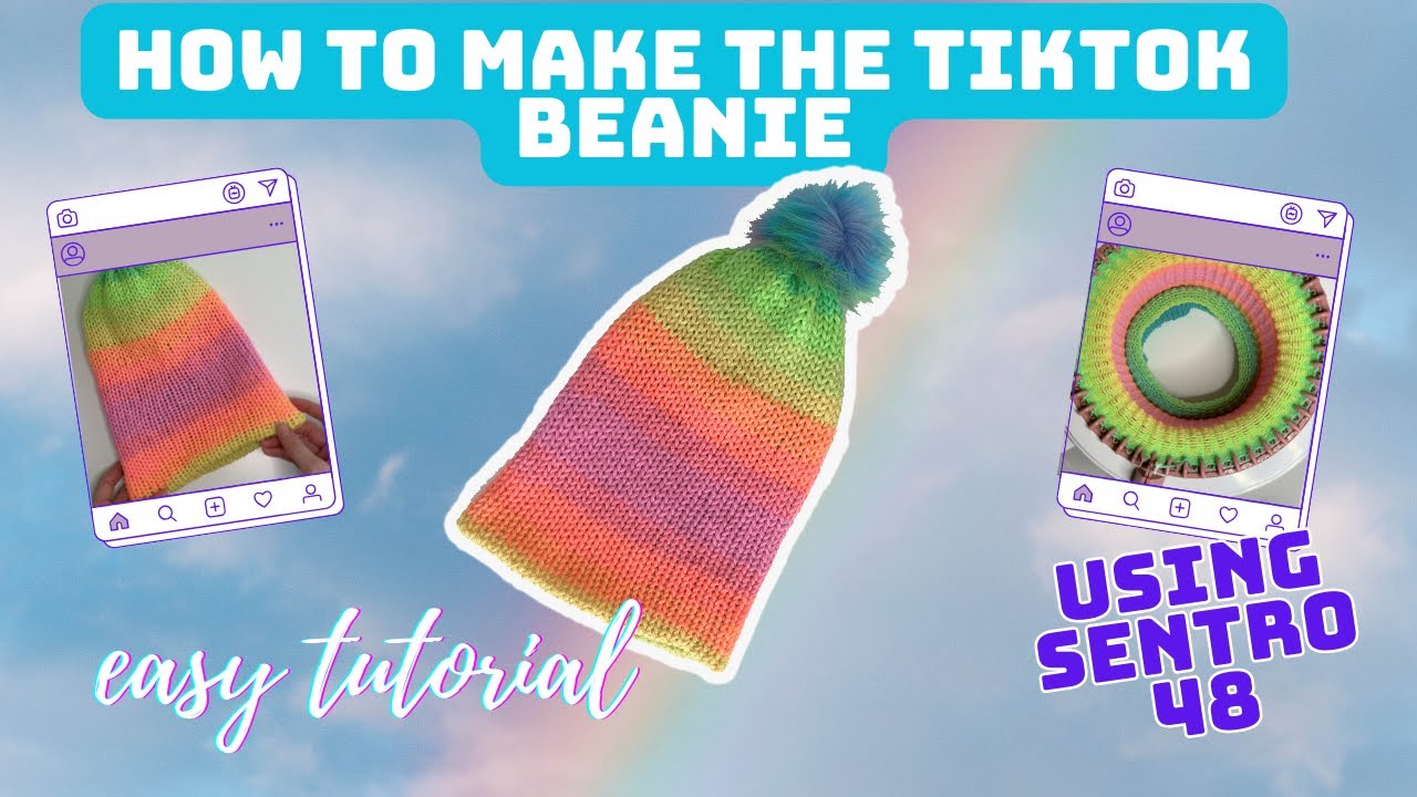 Make The TikTok Beanie - Easy Sentro 48 Knitting Machine Tutorial For ...